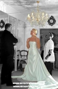 Model Krezaan Schoeman consulting with designer Simon Rademan, image by Cecil Theron
