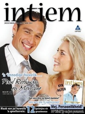 Monique Rothman (dressed by Simon Rademan) and Pasella presenter, Paul Rothman